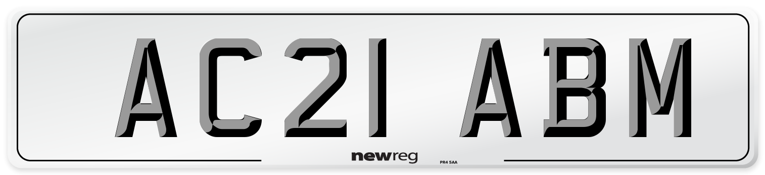 AC21 ABM Number Plate from New Reg
